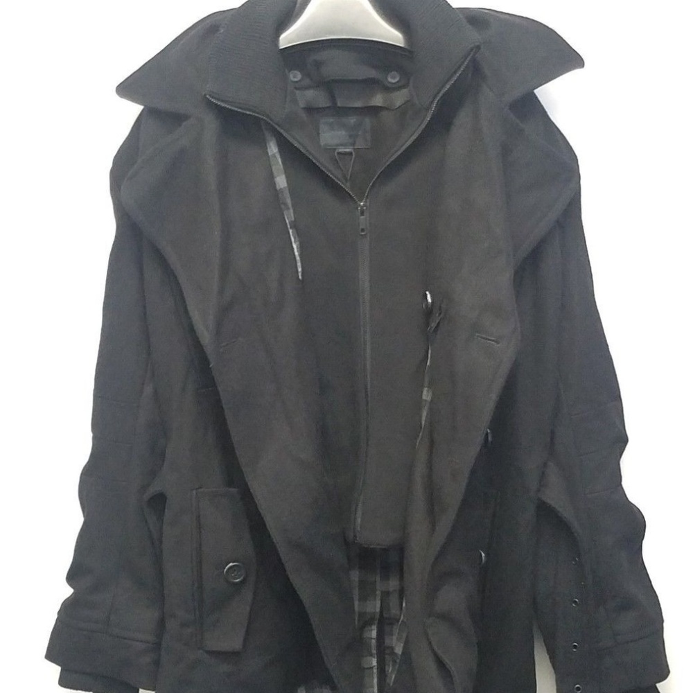 Jack and Jones Men Black Wool Jacket